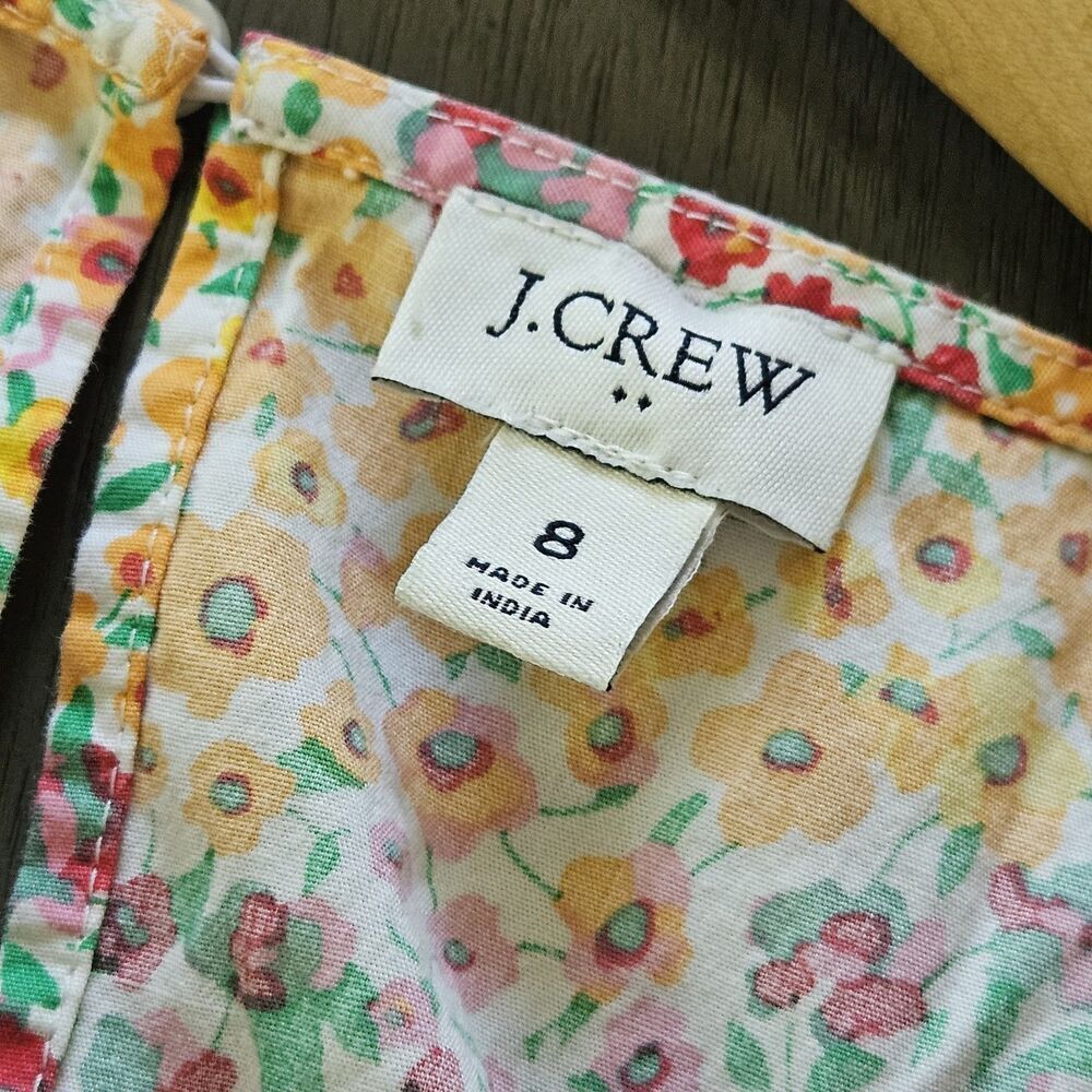 J Crew Women Size 8 Tiered Ditsy Floral Maxi Dress Sleeveless Pockets Pullover - Picture 3 of 8